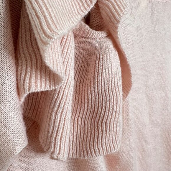 Alya Cold Shoulder Ruffle Soft Pink Sweater-Feels Like Cashmere - Size Medium - Picture 4 of 7